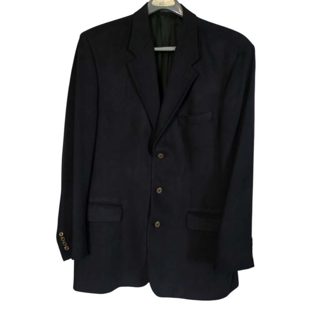 EUC Kasper Sports Coat Suede Like Feel Very Dark Navy Blue